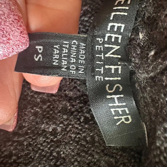 Eileen Fisher Merino Wool Open Cardigan Draped Grey Textured - Picture 11 of 16